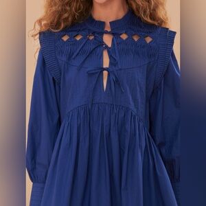 Farm Rio Open Yoke Mini Dress
